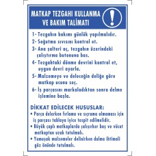  Matkap Tezgahı Kullanma Talimatı / Uyarı - İkaz Levhası