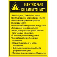  Elektrik Pano Kullanım Talimatı  / Uyarı - İkaz Levhası