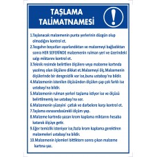  Taşlama Talimatnamesi / Uyarı - İkaz Levhası