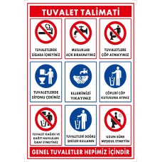  Tuvalet Talimatı / Uyarı - İkaz Levhası