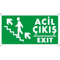 Acil Çıkış (Sol Yukarı ) - İkaz Levhası
