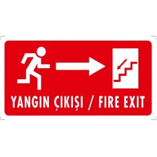  Yangın Çıkışı (Sağda Merdivenler) - İkaz Levhası