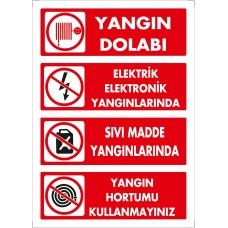 Yangın Dolabı Uyarı - İkaz Levhası