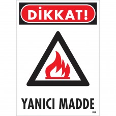 Yanıcı Madde Uyarı - İkaz Levhası