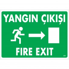 Yangın Çıkışı (Sağ) Uyarı - İkaz Levhası